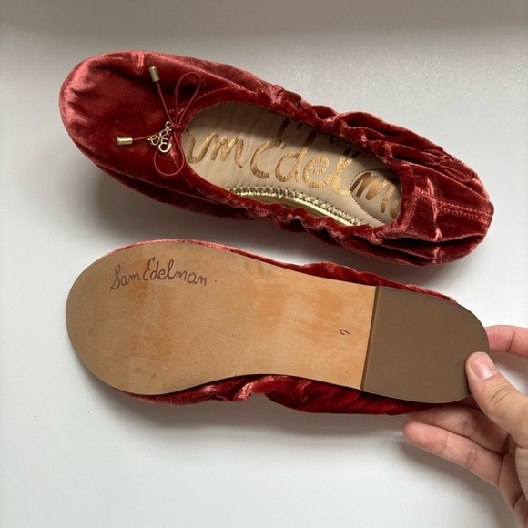 Sam Edelman Felicia Canyon Orange Slip On Rounded Toe Ballet Flats‎ Sz 7 - Picture 4 of 5